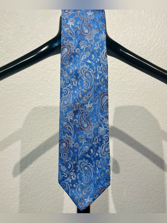 Vintage Other - Vintage Royal Classic Blue Paisley 100% Silk Tie with Brown Accents